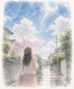 徒然草第四十六段のイメージ(雨女)