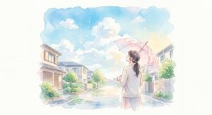 徒然草第四十六段のイメージ2(雨女)